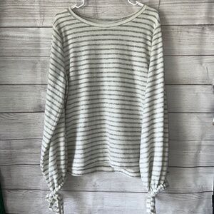 White/Gray Striped Sweater